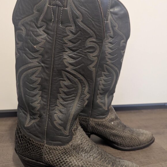 Womens Justin PYTHON SNAKE SKIN Cowboy Western Boots - Picture 2 of 11